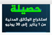 صورة حصيلة استخراج الوثائق المدنية من 1 يناير إلى 30 يونيو