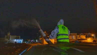 صورة بلدية تفرغ زينة تطلق حملة تعقيم للشوارع